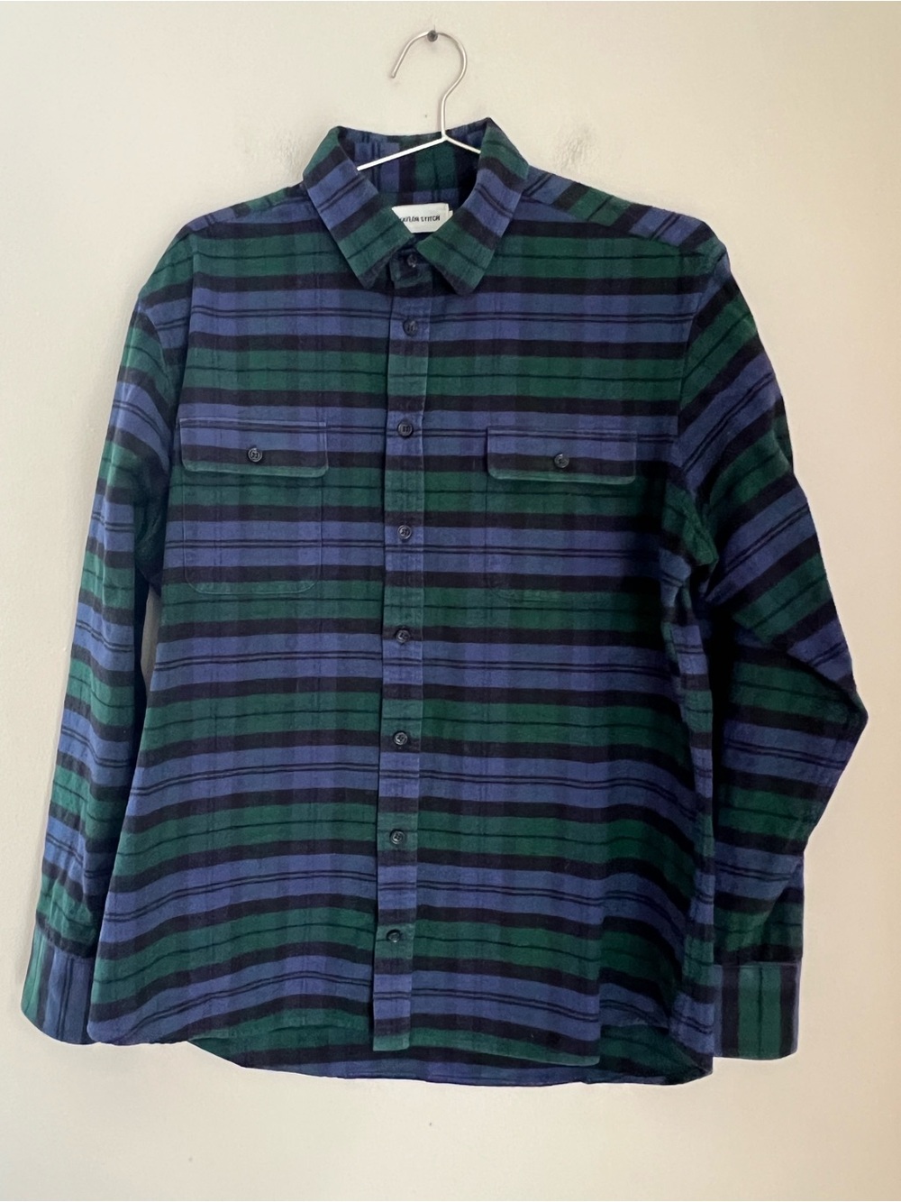 Taylor Stitch The Yosemite Flannel Shirt Men's 44 XL Blackwatch Plaid Organic